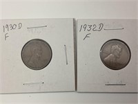 1930D & 1932D US Wheat Pennies