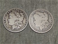 1896 S & 1899 O Morgan SILVER Dollars
