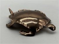 Vintage Figural Copper Turtle Brooch