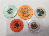 5 Foreign Casino Chips