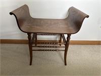 Antique tiger oak bench