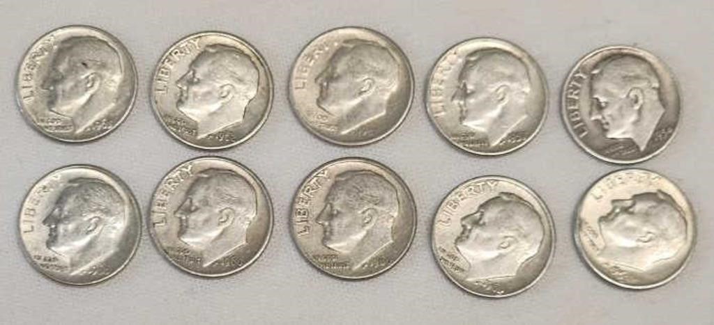 10- Dimes 90% silver