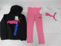 Puma Girl's 3-Piece Set, Size 6x, Black and Pink