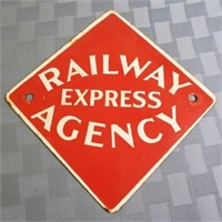 Railway express porcelain sign- 8"