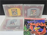 Nintendo 64 (3) Games Donkey Kong, Banjo Kazooie