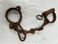 Convict puzzle lock legs irons with original key