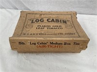 Log Cabin tobacco cardboard box