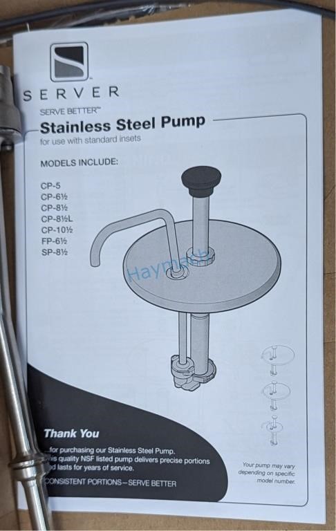 AS NEW S/S CONDIMENT PUMP CP-8 1/2