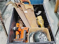 Large Bin of Tools for Upcycling or Art Only