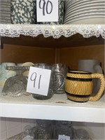 VTG barrel mug with nude woman & shelf lot