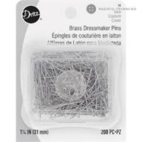 Dritz Brass Dressmaker Pins 200 Pack