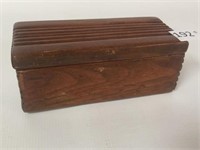 Carved Wood Box w/Lid - 7" Long