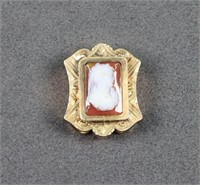 Victorian Gold Filled Cameo Watch Chain Slide