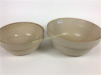 Two Large Crock Bowls