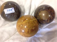 Three Art Glass Balls