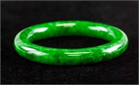 Green Jadeite Carved Bangle