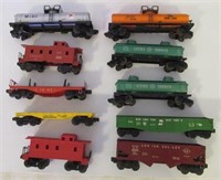 Lot of Lionel train cars that include Union