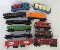 Lot of Lionel train cars that includes Mobile, NY
