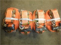 4 New/Unused 1.5" X 27' 3T Ratchet Tie Downs