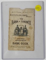 Bank of Toronto Waterloo Branch Bank Book