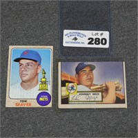 1952 Johnny Mize & 1968 Tom Seaver Topps Cards