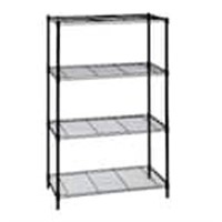 4-tier Steel Wire Shelving Unit In Black