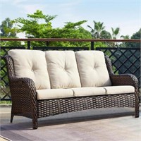 Carolina Brown Wicker Outdoor Patio Sofa Couch