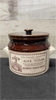 Vintage Canadian Abenakis Pottery Bean Crock 8" Di