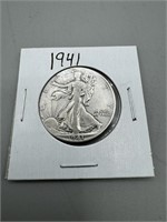 1941 Silver Walking Liberty Half Dollar ;