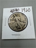 1920 Silver Walking Liberty Half Dollar ;