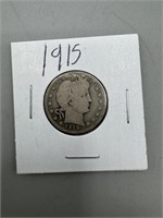 1915 Silver Barber Quarter