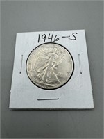 1946-S Silver Walking Liberty Half Dollar ;