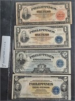 4  Philippines - US notes  1-1936 & 3-Victory