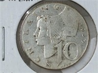 1957 10 Shilling Austria .640, 7.50gr