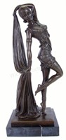 After Chiparus, Bronze Dancer with Scarf