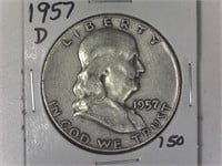 1957-DFranklin Half Dollar