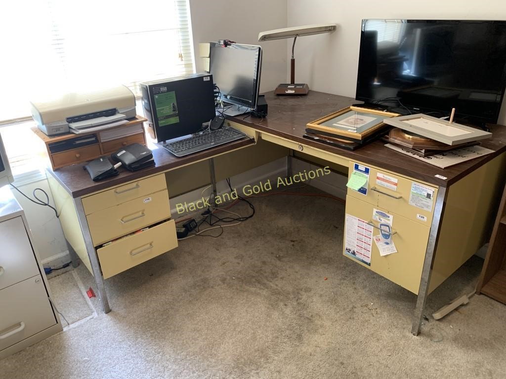 Heavy Duty L Shaped Metal Office Desk