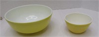 2 Vintage Yellow Pyrex Bowls