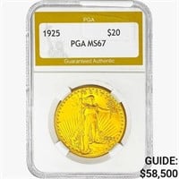 1925 $20 Gold Double Eagle PGA MS67