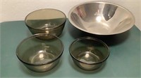 Stainless Steel & Vintage Anchor Mixing Bowls