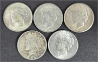 1922 U.S. of America Silver Peace Dollars (5)