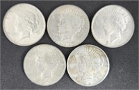 1922 U.S. of America Silver Peace Dollars (5))