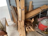 Large group of scrap hardwood lumber