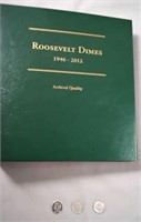 12 Roosevelt Dimes in binder