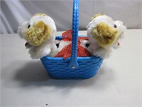 Wind up Pups in Basket Toy