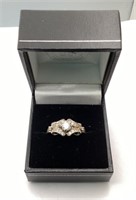 Silver ring w/stones- not diamond-3.07 grams