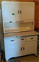 Porcelain Hoosier Cabinet. 40x24x66". In Three