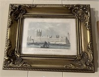 2 framed 8” x 10” engravings/prints London Bridge