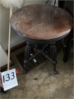 Antique Piano Stool with Claw Feet