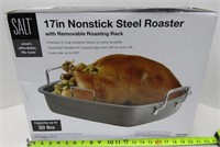 New 17in Nonstick Steel Roasting Pan